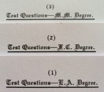 Test Questions - Fellow Craft